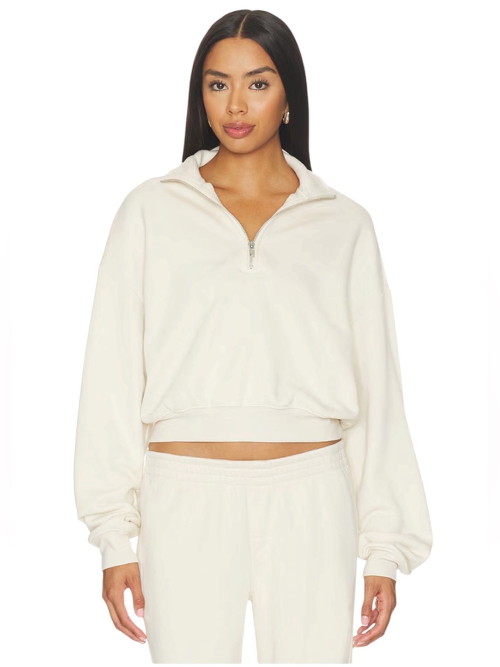 SKIMS Drapey French Terry Half Zip Pullover in Buff- Sz Small